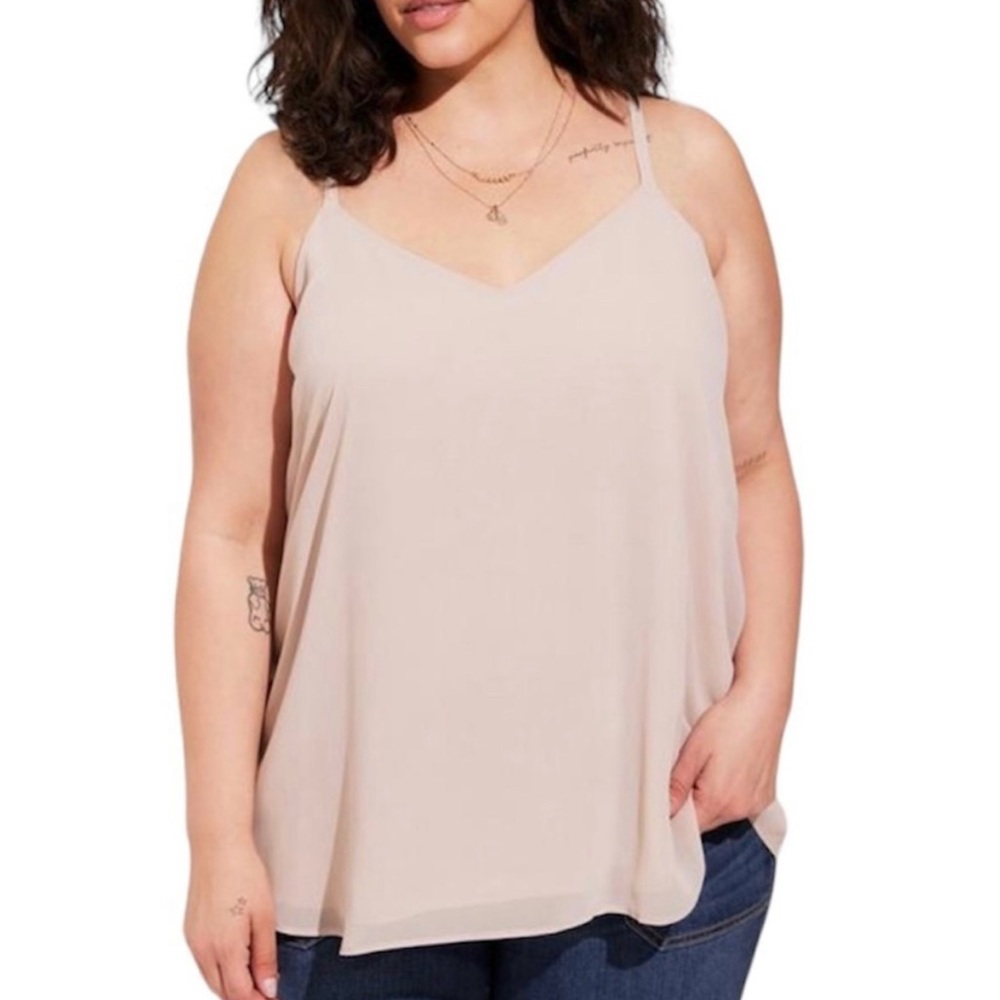 Torrid Women’s Plus Size Tan Sophie Chiffon Swimg Cami Top Size 6X 30